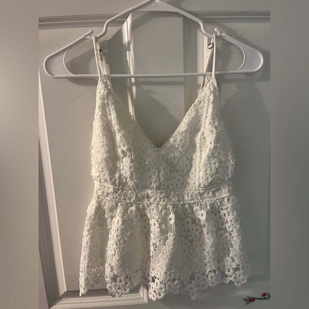 Abercrombie and Fitch white lace tank top, XS